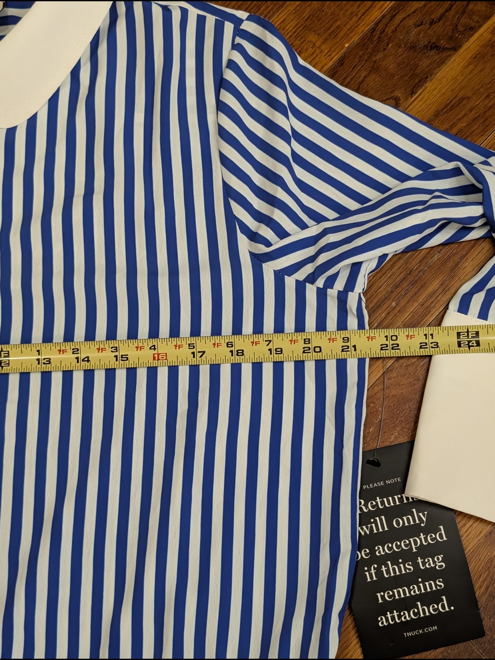NWT Tuckernuck Hayes Striped Collared Mini Dress L Blue White Nautical Preppy - Picture 8 of 9